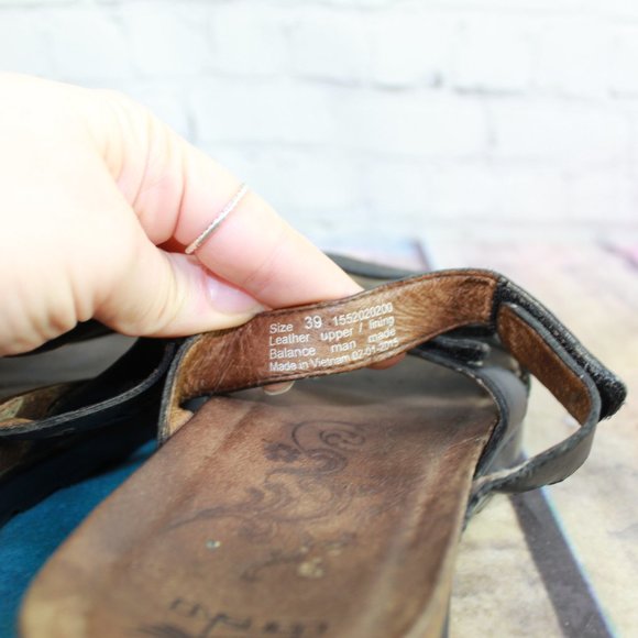 DANSKO Black Leather Strappy Slide Sandal Size 39 - Picture 8 of 9